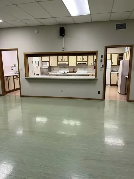 The Lower Hall set up for a community gathering